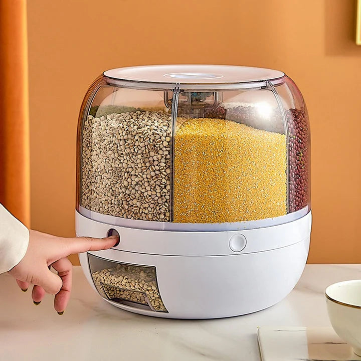 Dispensador de Alimentos Giratorio de 6 Divisiones