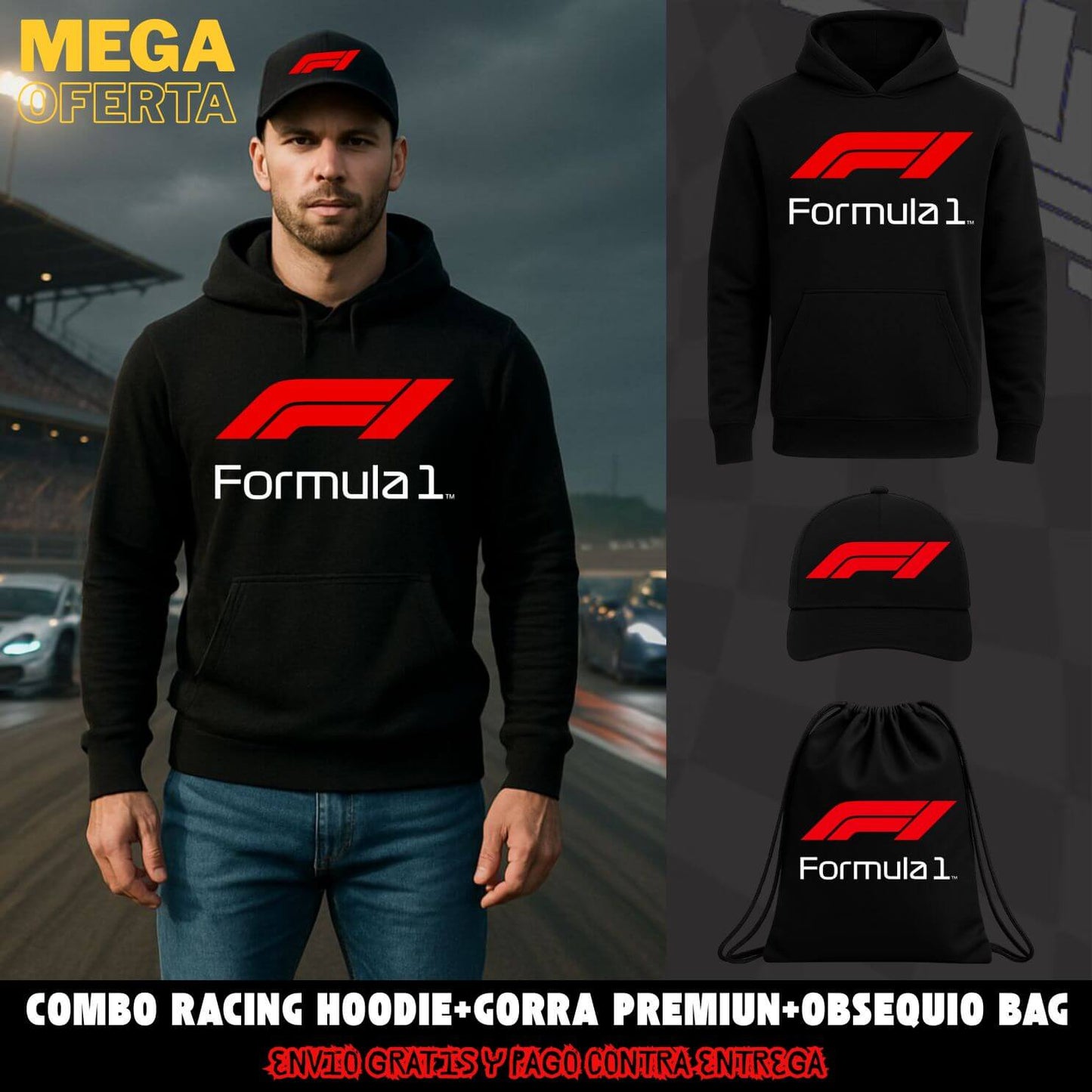 Combo Hoodie + Gorra Racing Obsequio Bag Exclusiva