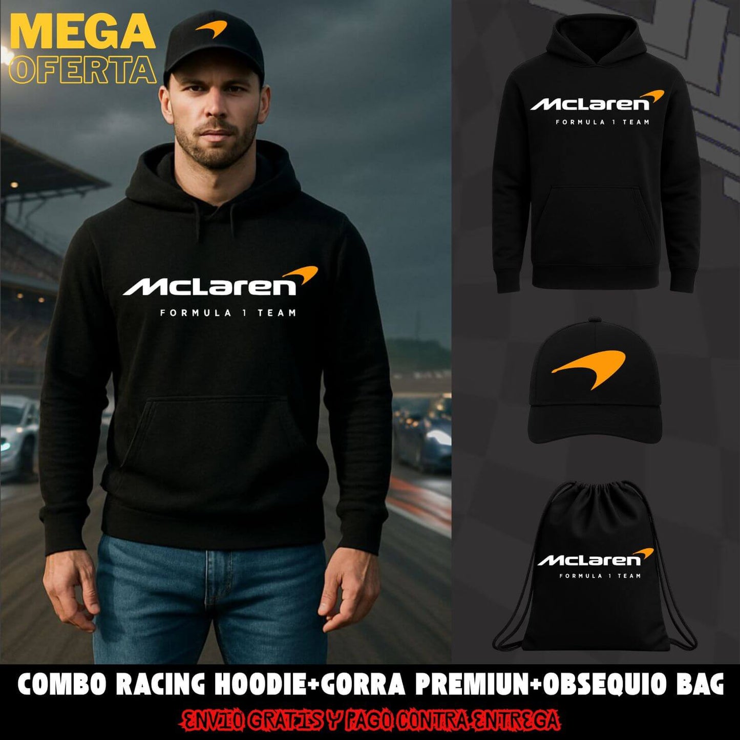 Combo Hoodie + Gorra Racing Obsequio Bag Exclusiva