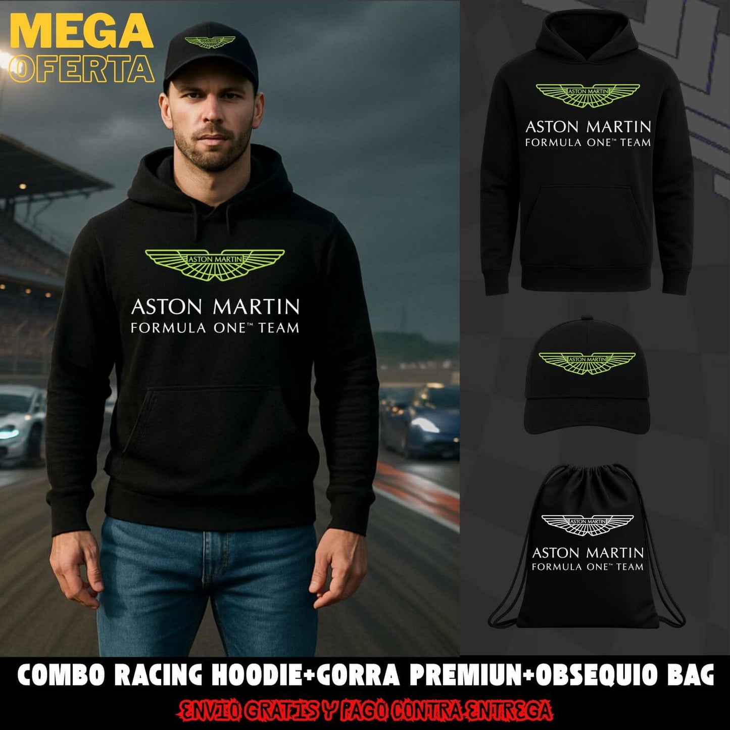 Combo Hoodie + Gorra Racing Obsequio Bag Exclusiva