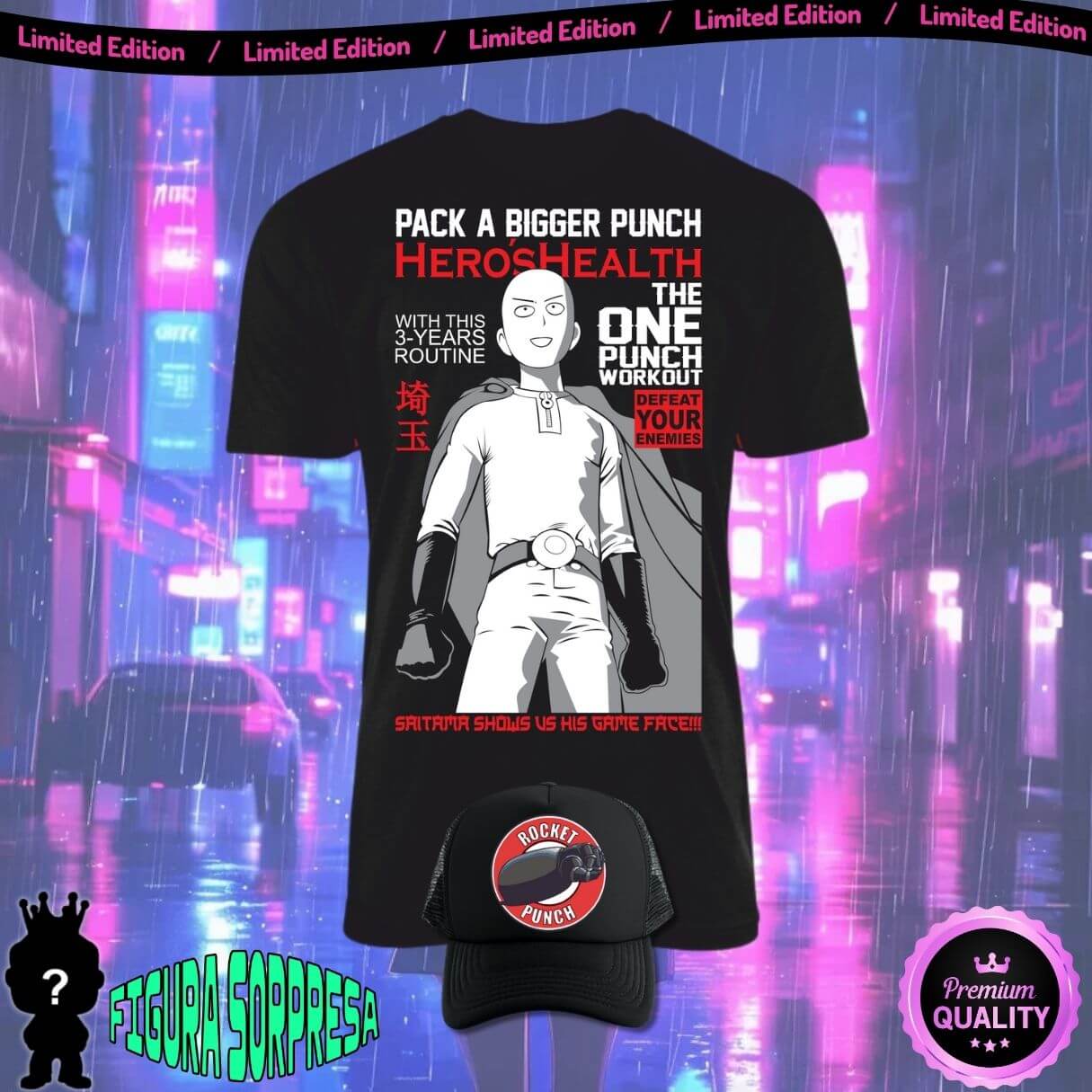 Combo Camiseta + Gorra Anime Obsequio Figura Sopresa