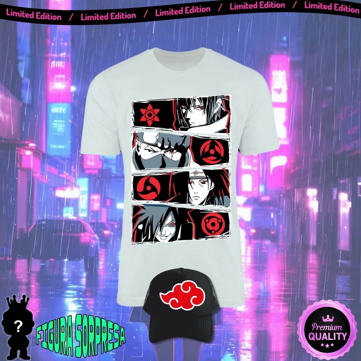 Combo Camiseta + Gorra Anime Obsequio Figura Sopresa