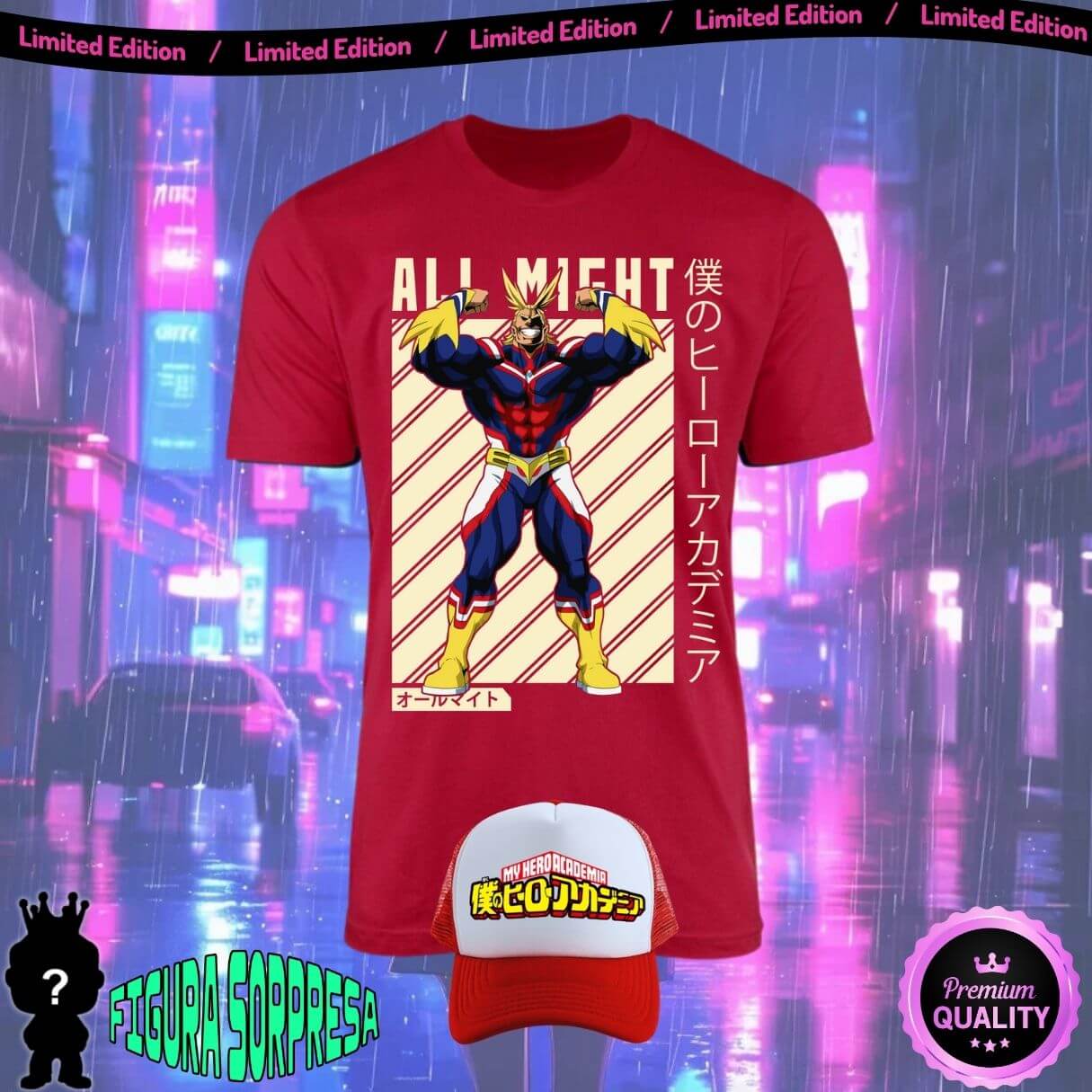 Combo Camiseta + Gorra Anime Obsequio Figura Sopresa