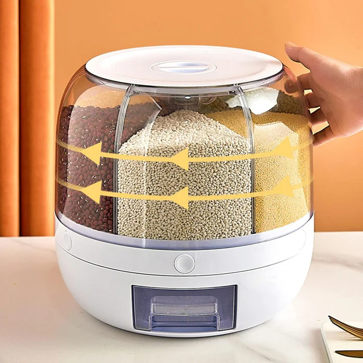 Dispensador de Alimentos Giratorio de 6 Divisiones