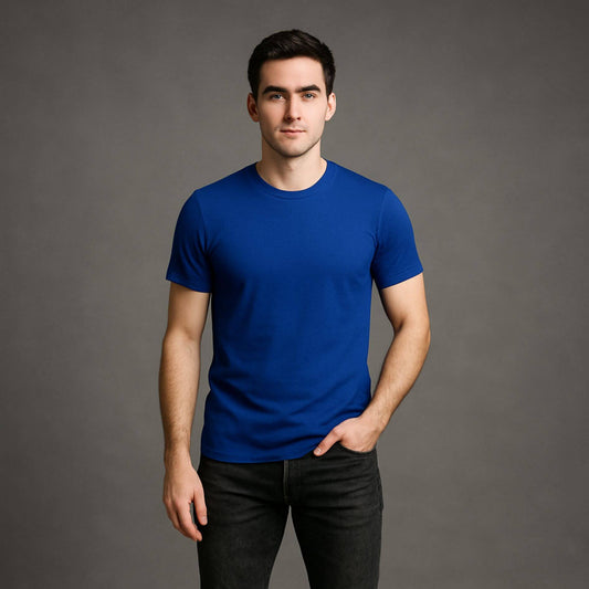 Camiseta Básica Adulto  Unisex Ring Spun Azul Royal
