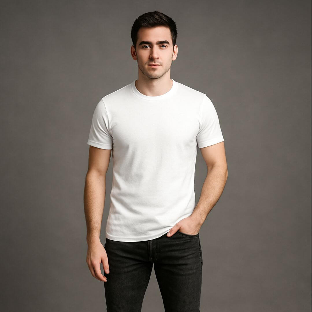 Camiseta Básica Adulto Unisex Ring Spun Blanco