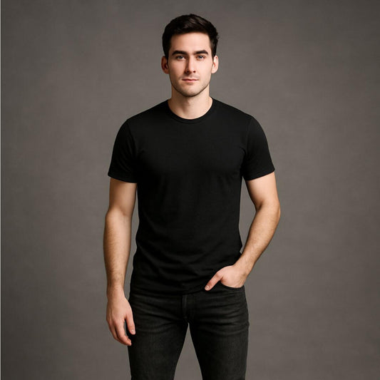 Camiseta Básica Adulto Unisex Ring Spun Negro