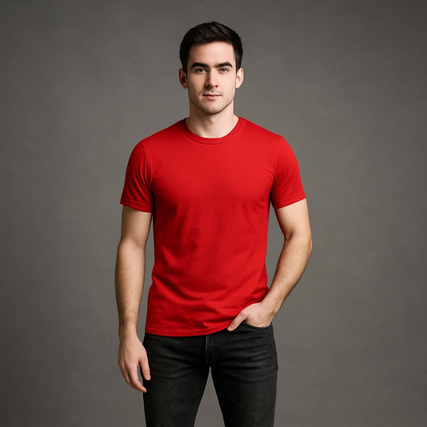 Camiseta Básica Adulto Unisex Ring Spun Rojo
