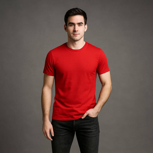 Camiseta Básica Adulto Unisex Ring Spun Rojo