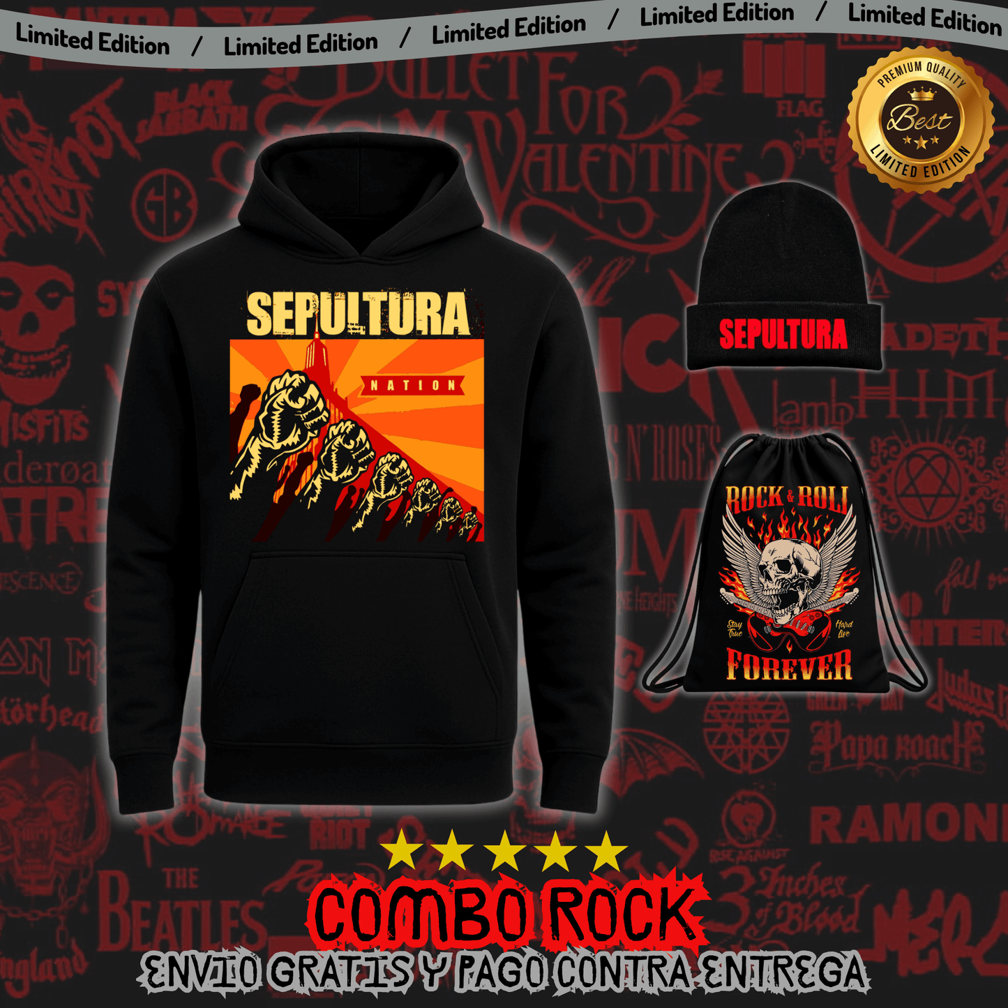 Combo Hoodie + Gorro Lana Obsequio Bag Exclusiva