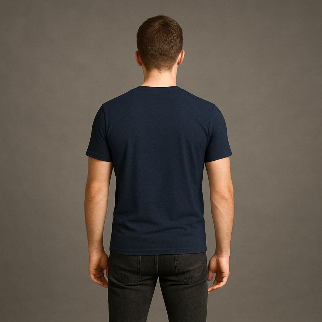 Camiseta Básica Adulto  Unisex Ring Spun Azul Navy