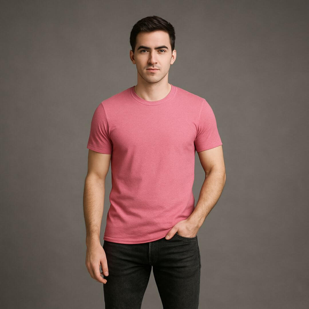Camiseta Básica Adulto  Unisex Ring Spun Rosado