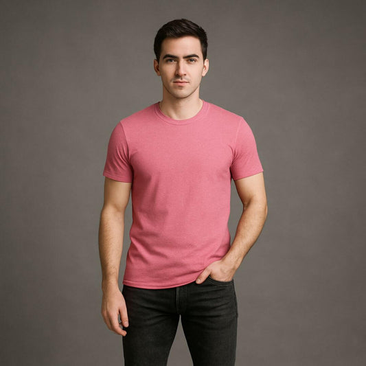 Camiseta Básica Adulto  Unisex Ring Spun Rosado