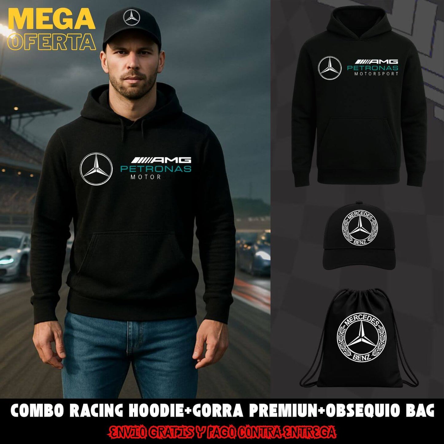 Combo Hoodie + Gorra Racing Obsequio Bag Exclusiva