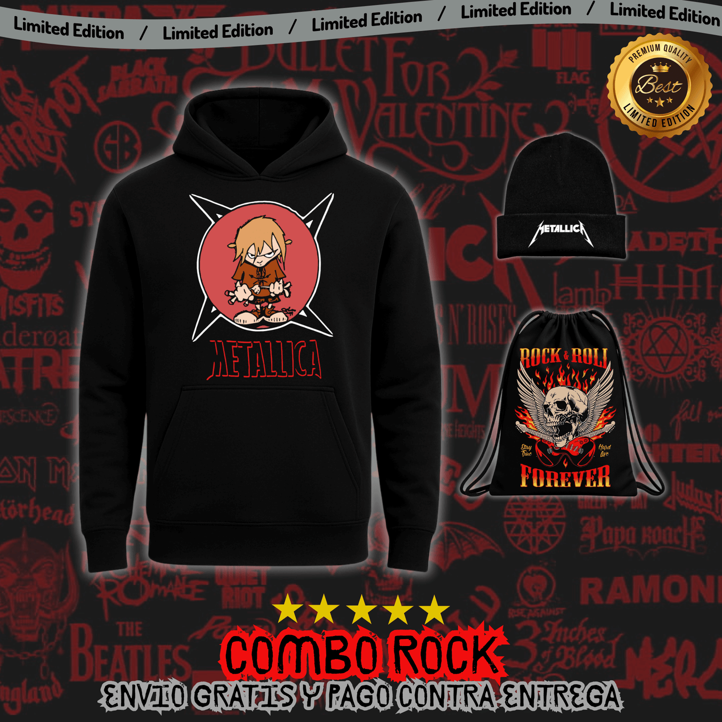 Combo Hoodie + Gorro Lana Obsequio Bag Exclusiva