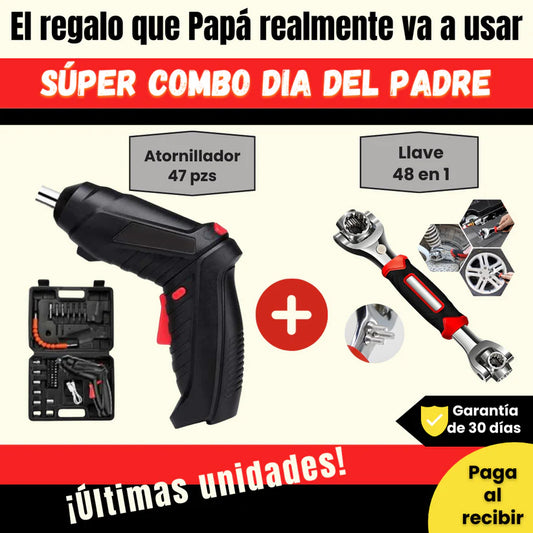 El combo que lo tiene todo: Atornillador eléctrico + Llave 48 en 1 – Especial Día del Padre