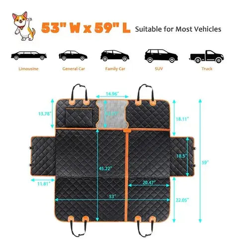 Protector Cubre Asiento Carro Mascota Antifluidos