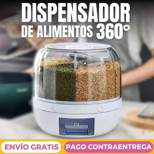 Dispensador de Alimentos Giratorio de 6 Divisiones
