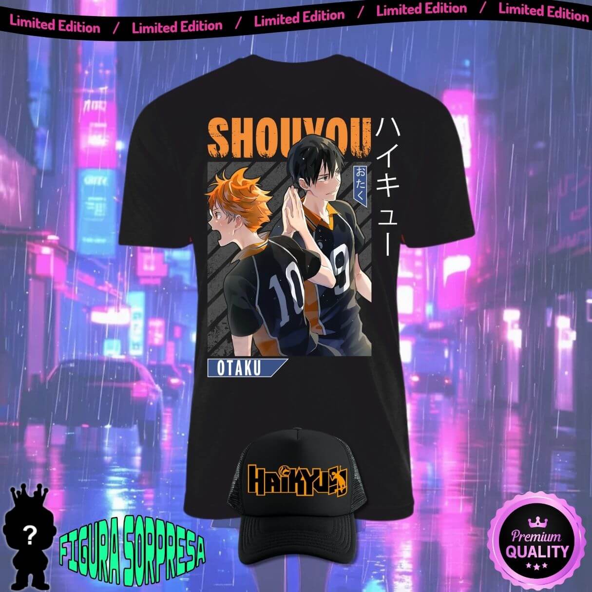 Combo Camiseta + Gorra Anime Obsequio Figura Sopresa